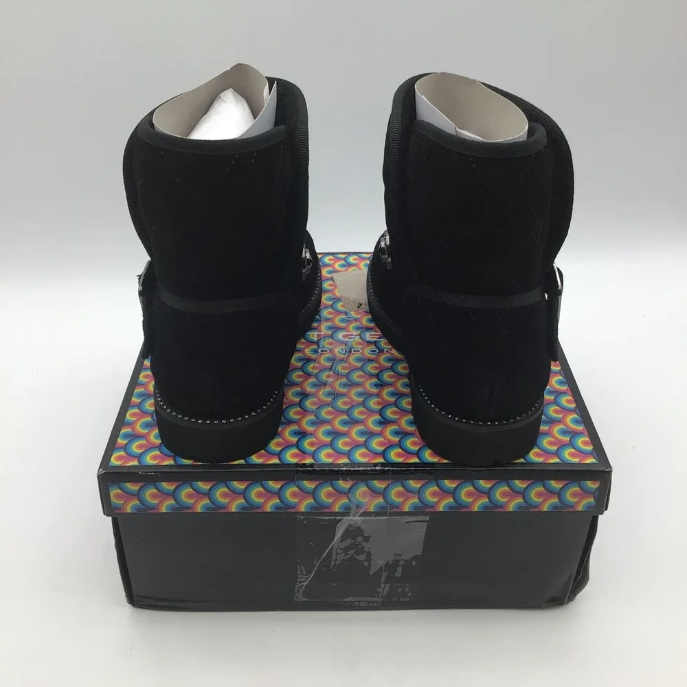 Kurt Geiger London Black Suede Gem Embellished Mini Orson‎ Booties Girls 1M New